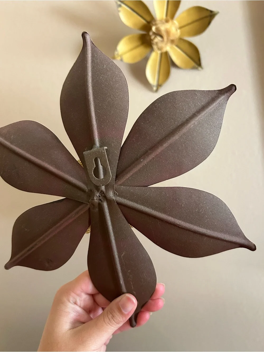 Metal Floral Wall Accent Decor Pair - Gold & Burgundy